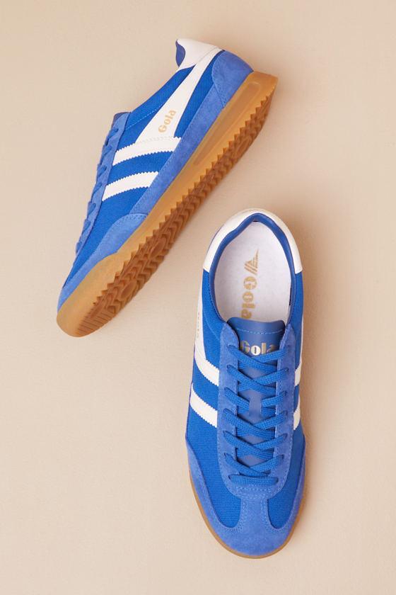 Tornado Sapphire Color Block Suede Leather Sneakers Product Image