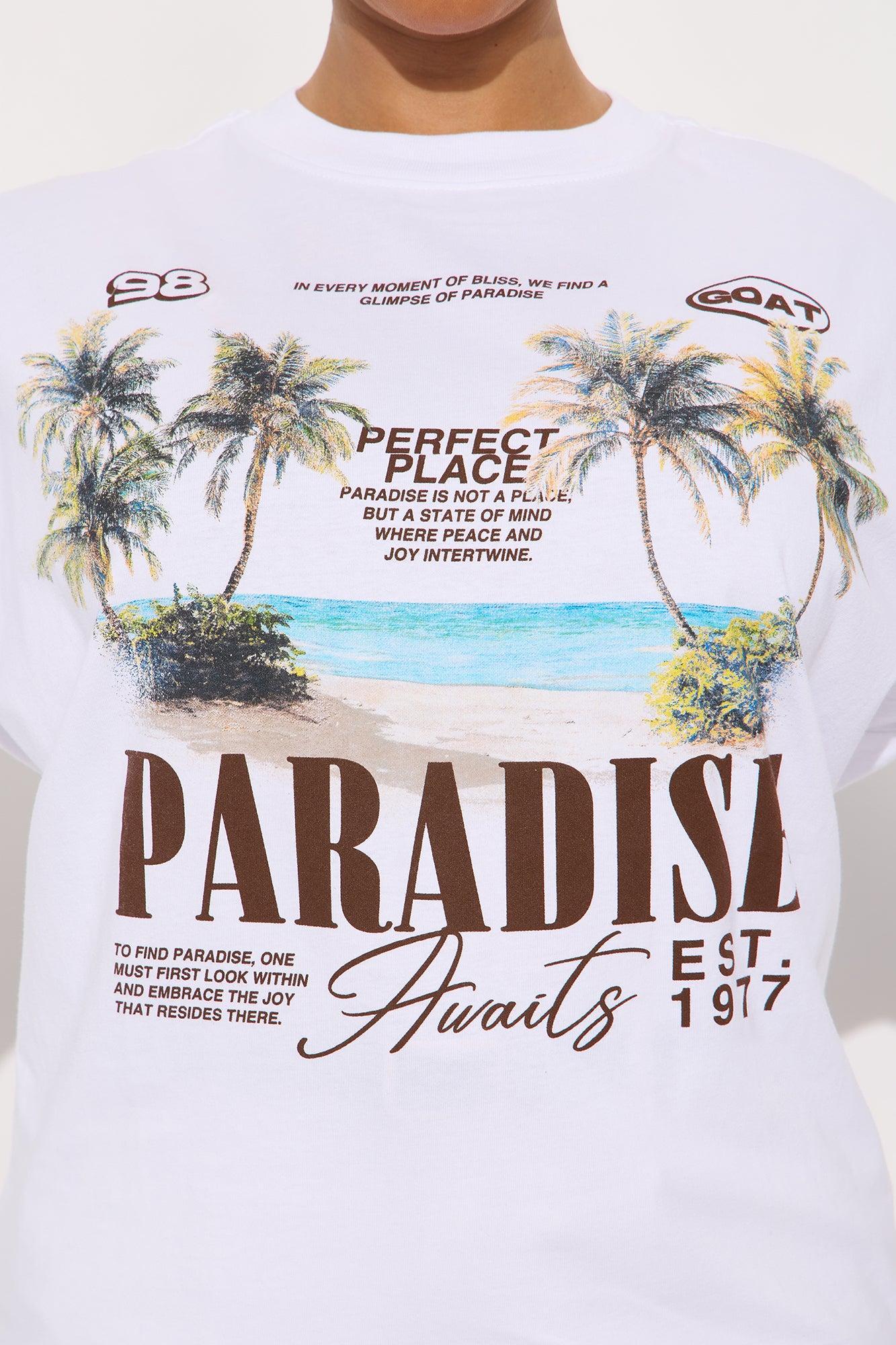 Paradise Awaits Washed Tee - White Product Image
