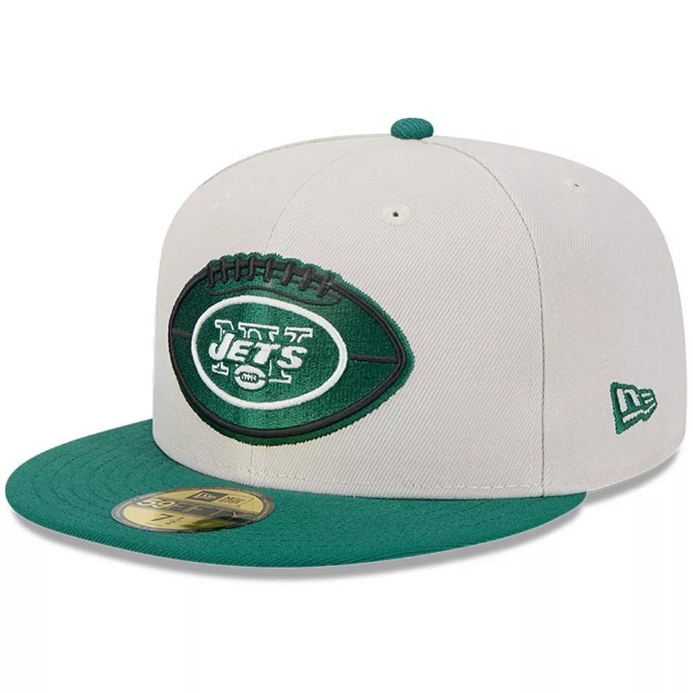 Men's New Era Stone/Green New York Jets 2024 Sideline Historic 59FIFTY Fitted Hat, Size: 7 3/4, Team Product Image