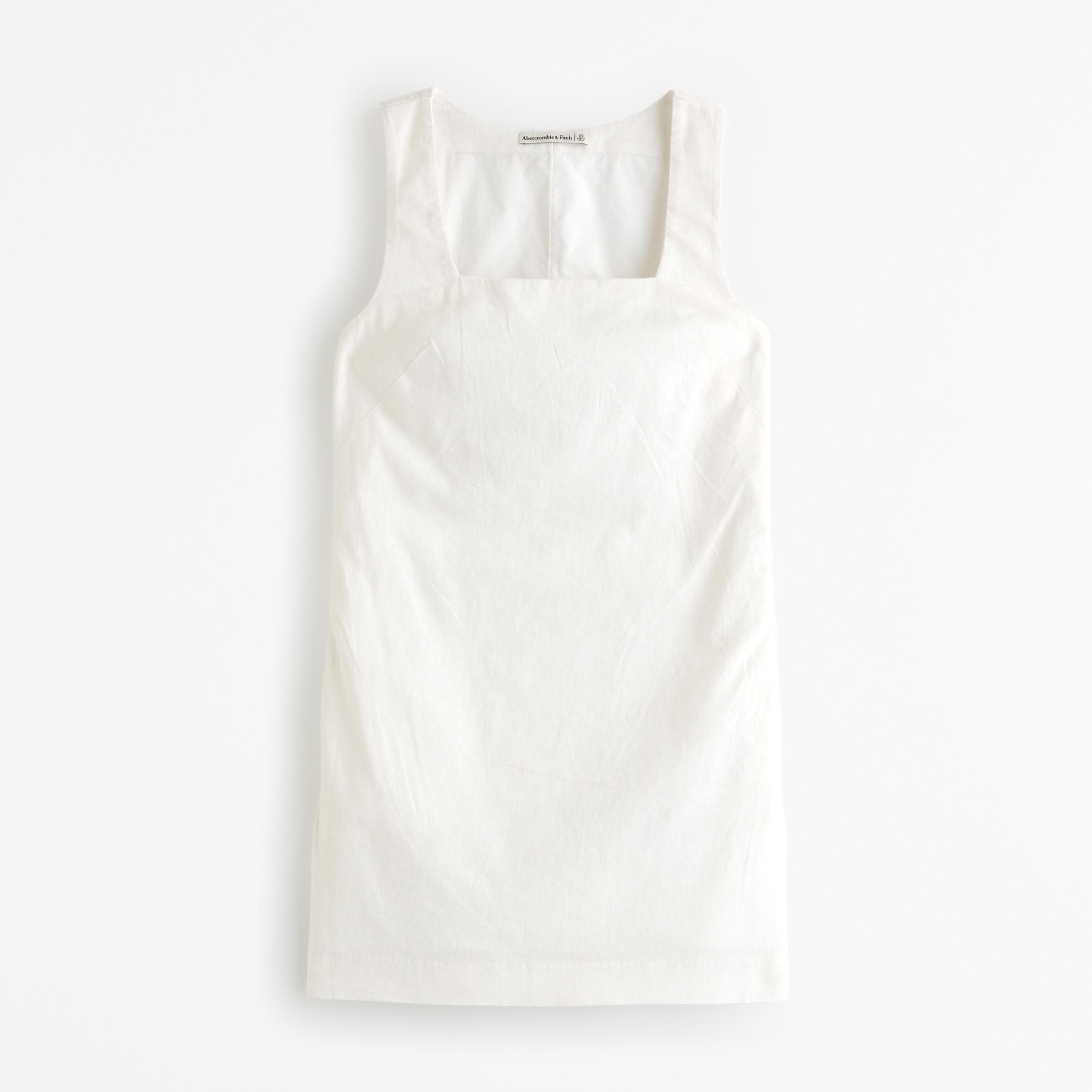 Linen-Blend Shift Mini Dress Product Image