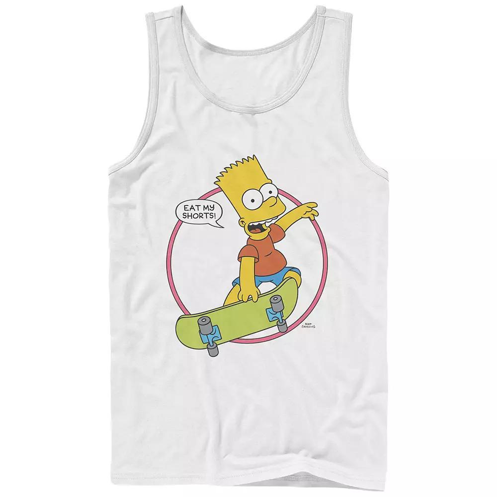 Men's The Simpsons Bart Eat My Shorts Graphic Tank Top, Size: Large, White Product Image