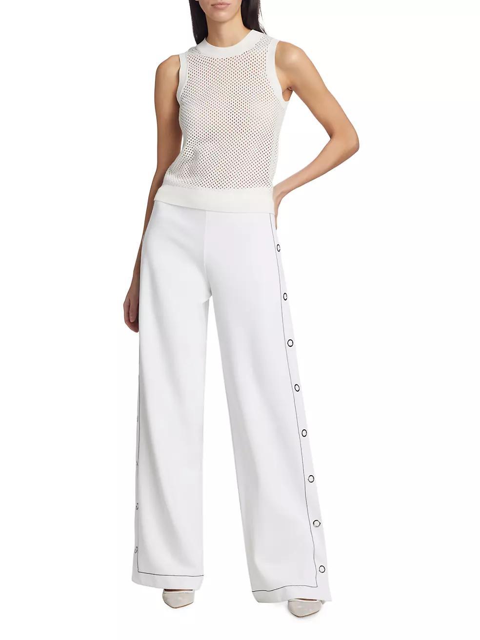 Mesh Pointelle Sleeveless Sweater Product Image