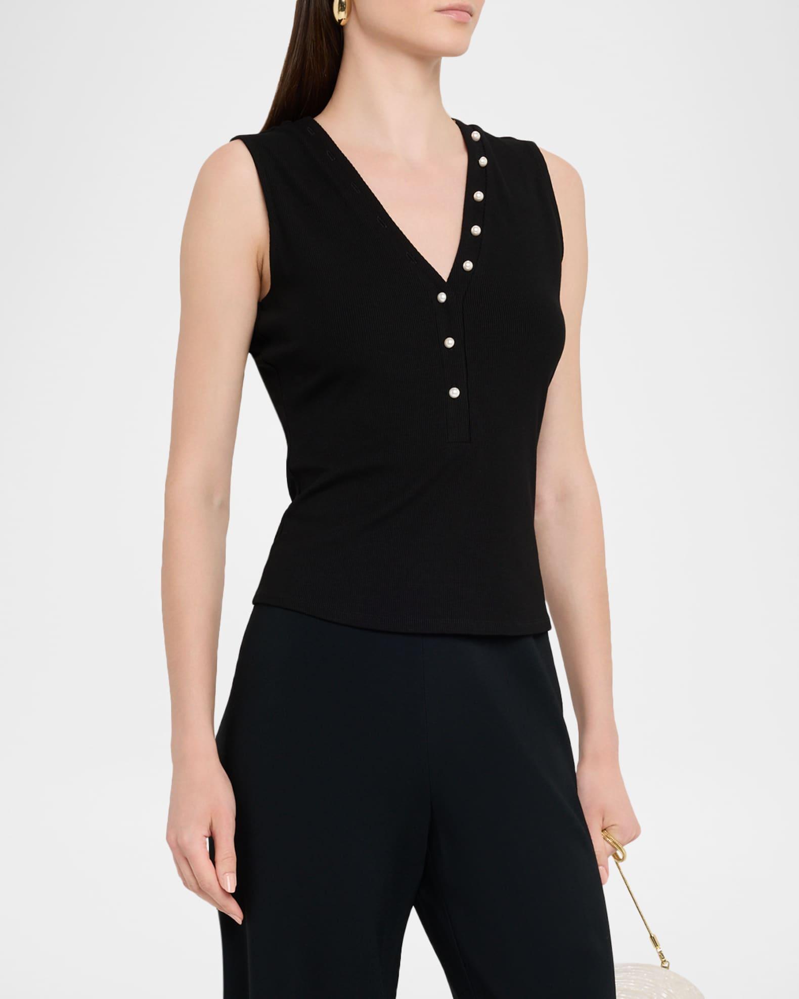 Zoelle Ribbed Button Tank Top  Product Image