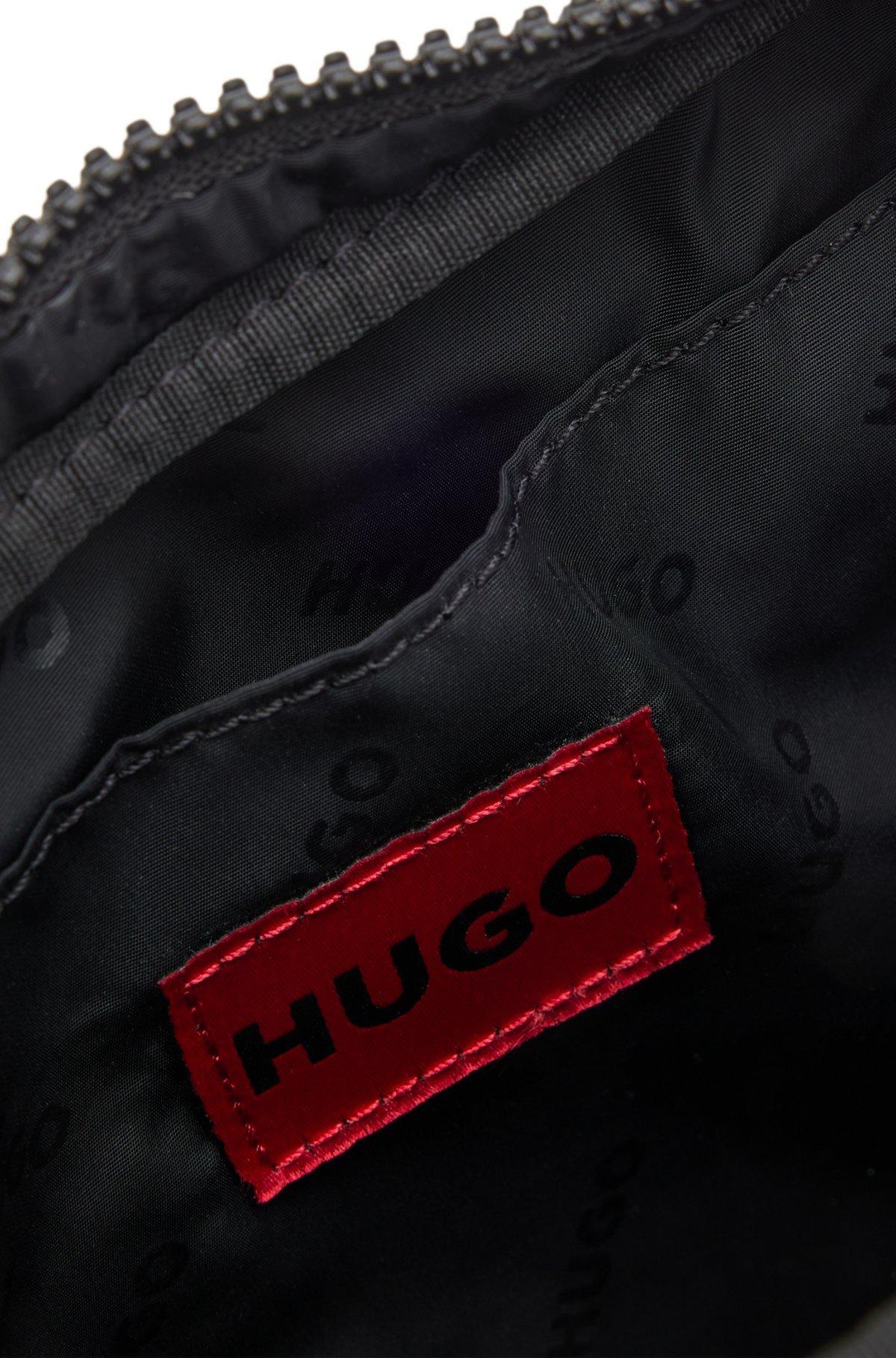 HUGO - Twill reporter bag with split logo - Black Product Image