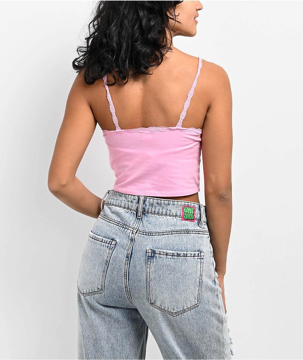 Zine Berry Pink Crop Tank Top Product Image