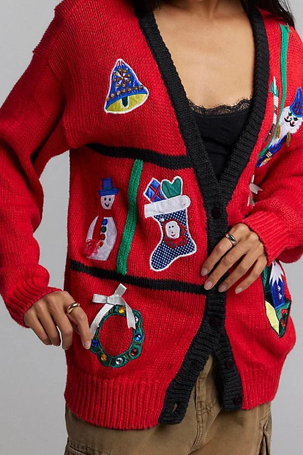 Urban Renewal Vintage Christmas Cardigan Sweater Womens at Urban Outfitters Product Image
