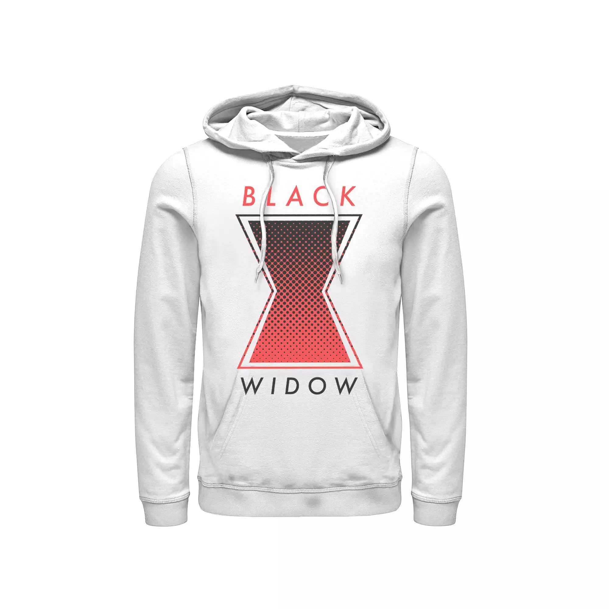 Men's Marvel Black Widow Gradient Logo Hoodie, Size: XXL, White Product Image
