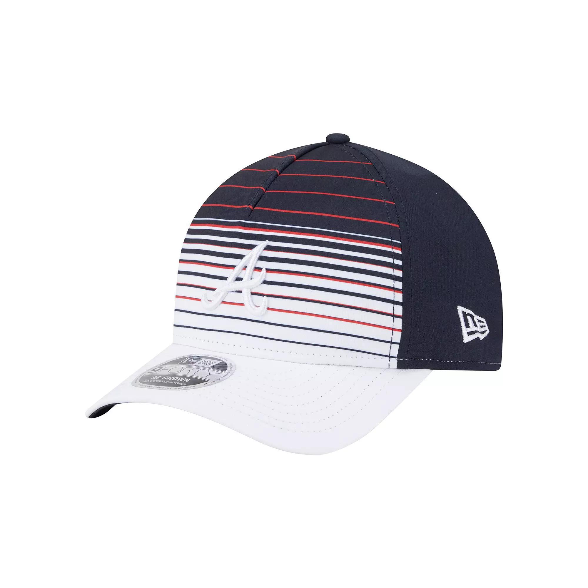 Men's New Era  Navy Atlanta Braves Gradient 9FORTY M-Crown Adjustable Hat, Blue Product Image