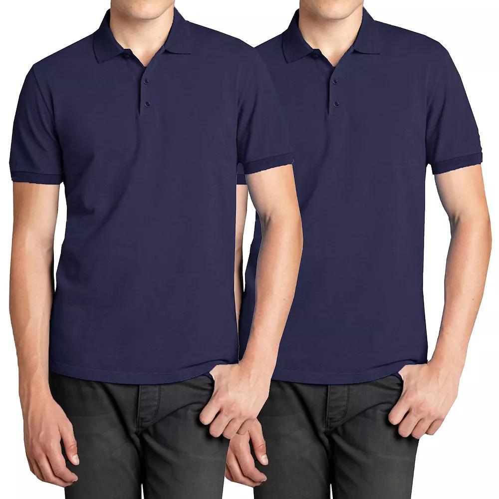 Men's Galaxy 2-Pack Pique Polo Shirts, Size: XXL, Blue Product Image