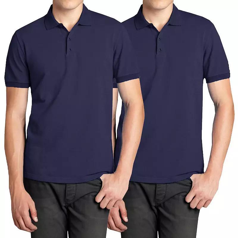 Men's Galaxy 2-Pack Pique Polo Shirts, Size: XXL, Blue Product Image