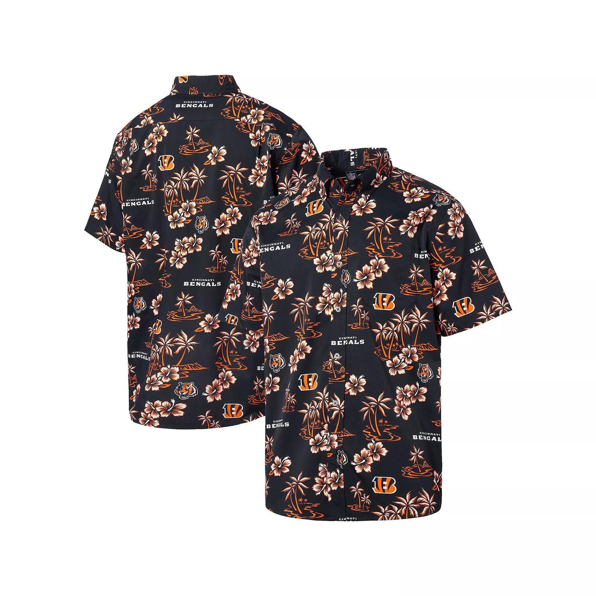 Men's Reyn Spooner Black Cincinnati Bengals Kekai Button-Up Shirt, Size: XL Product Image