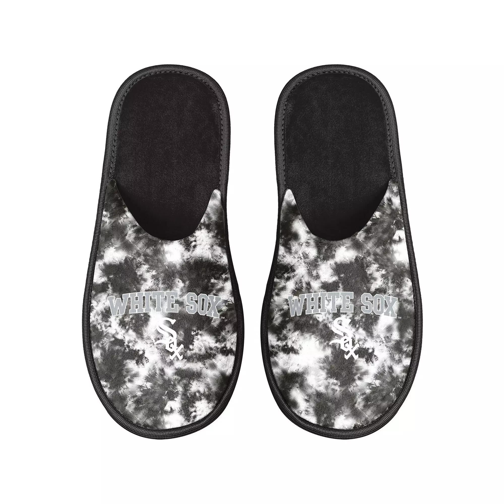 Women's FOCO Chicago White Sox Iconic Logo Scuff Slippers, Size: Large, Black Product Image