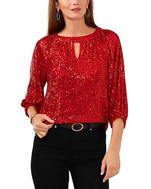 Vince Camuto Raglan Sleeve Sequin Top Product Image