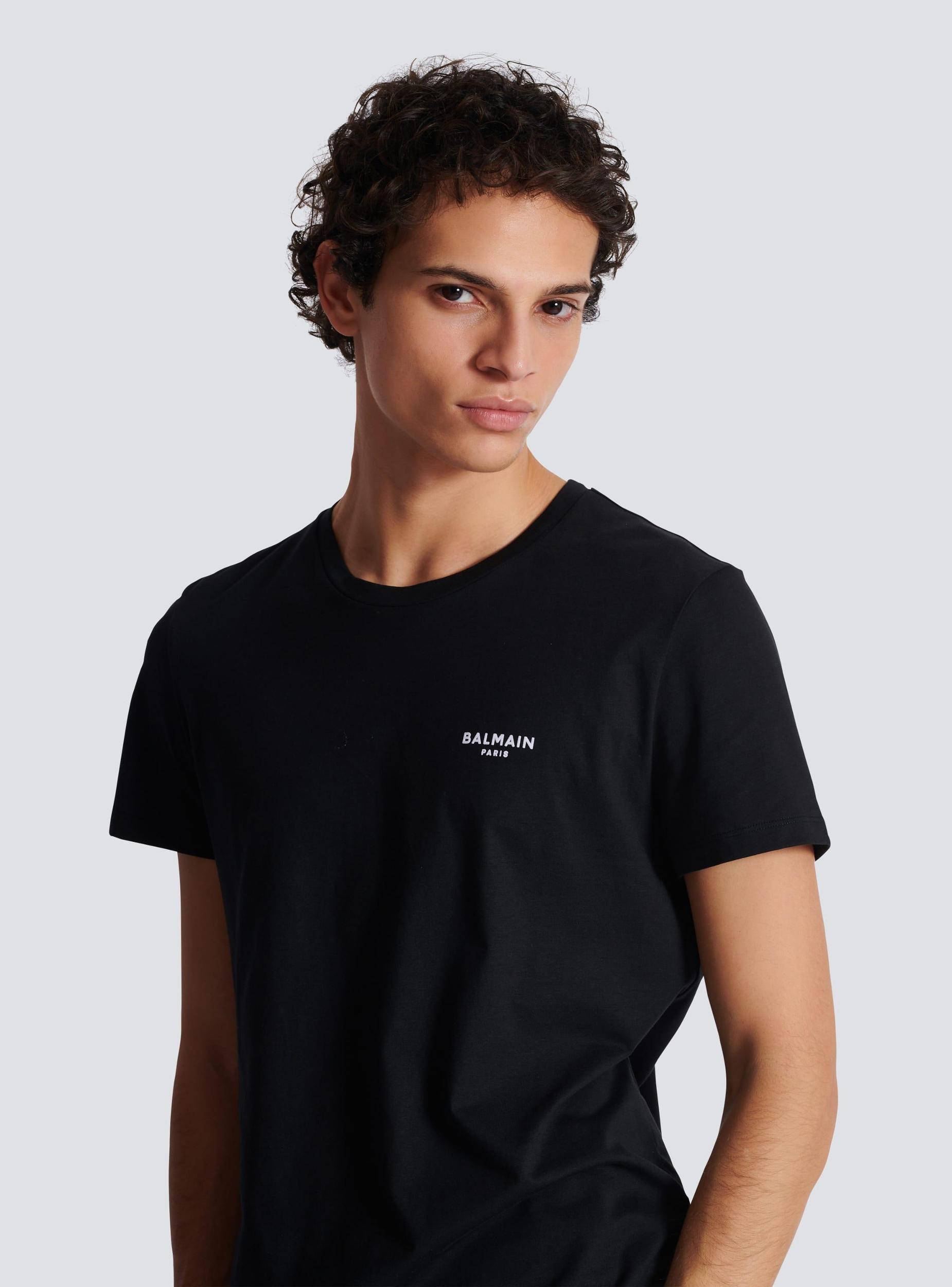 Balmain Paris flocked short-sleeved T-shirt Product Image