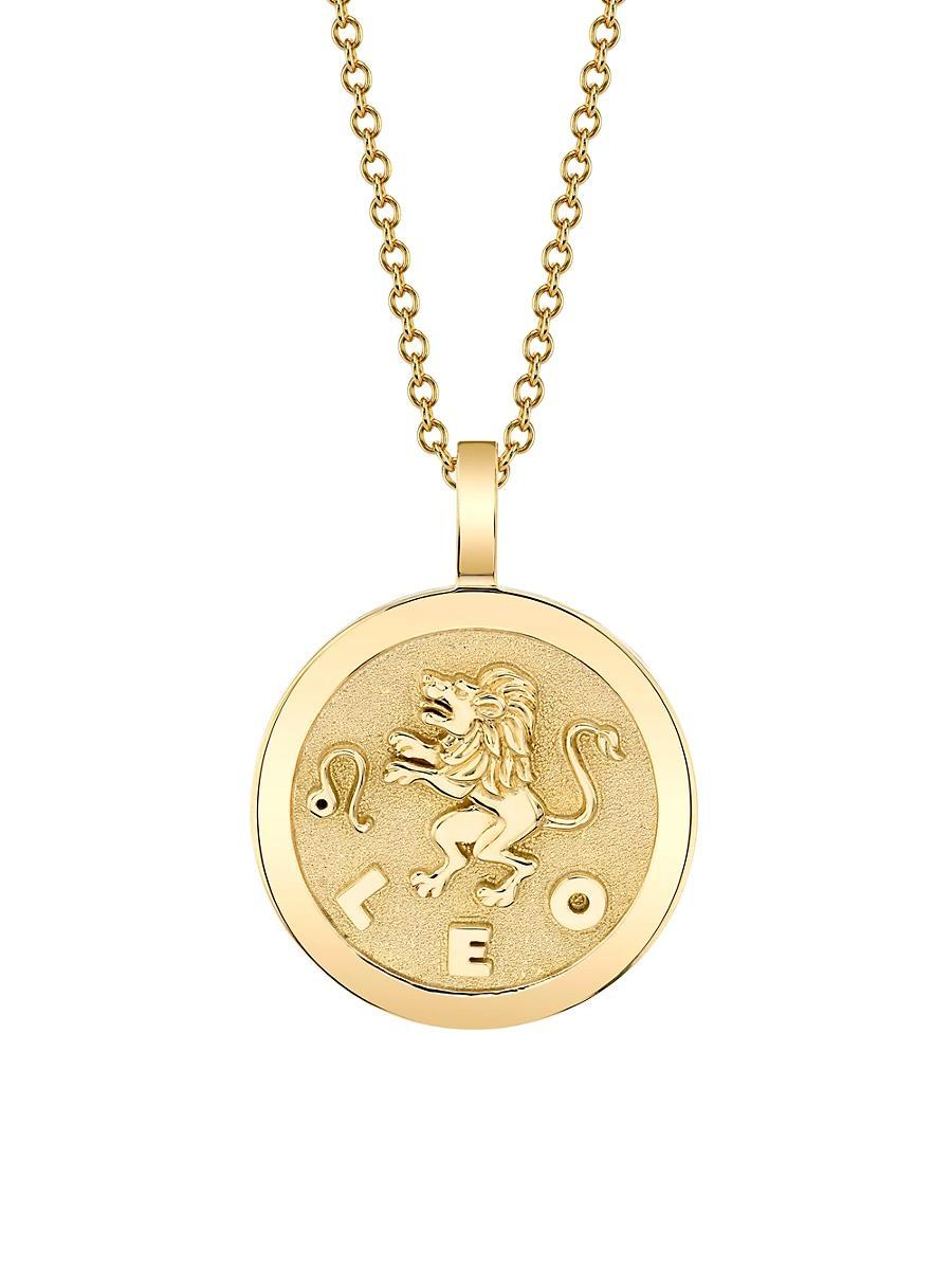 Womens Zodiac 18K Yellow Gold Leo Pendant Necklace Product Image