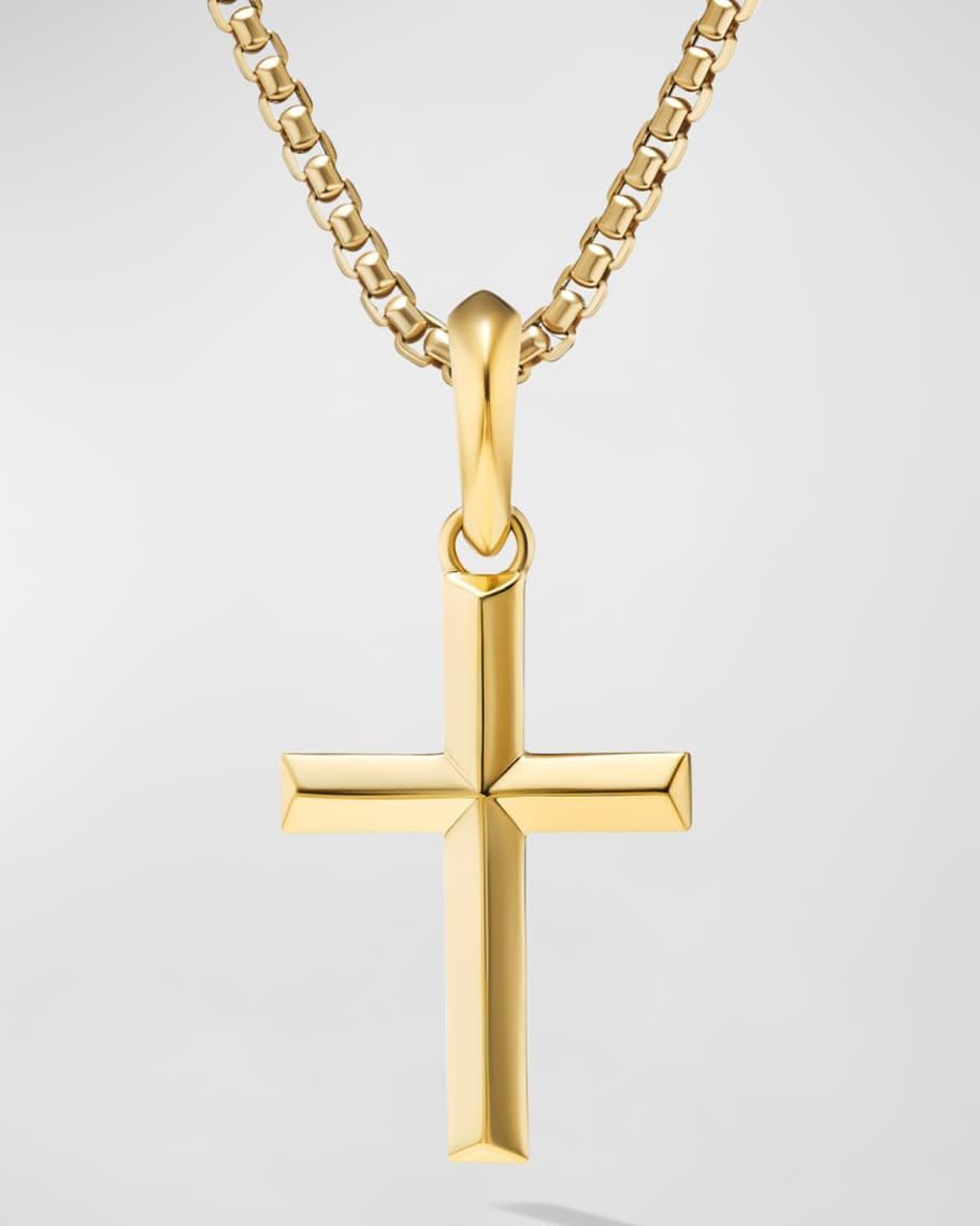 Mens Cross Pendant in 18K Gold, 24mm Product Image