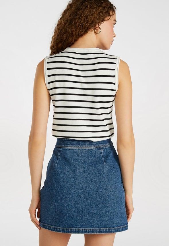 Button Mini A-Line Skirt Product Image