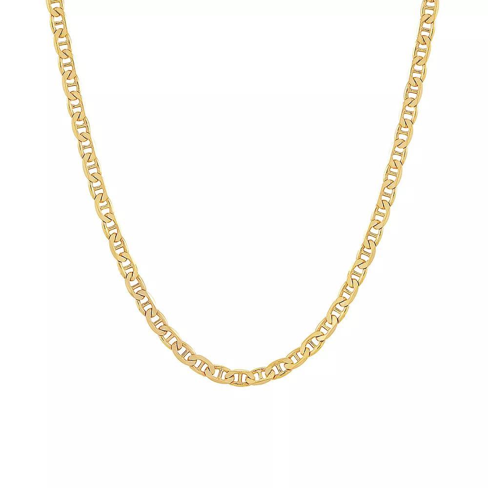 Everlasting Silver Gold Over Silver Solid Mariner Chain Necklace, Women's, Size: 22", Gold Tone Product Image