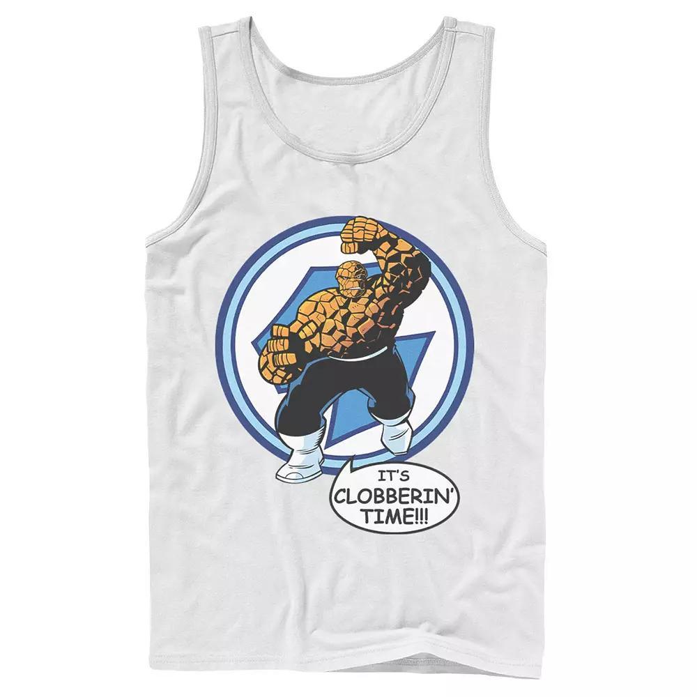 Men's Marvel Fantastic Four The Thing Clobberin' Time Circle Tank Top, Size: Large, White Product Image