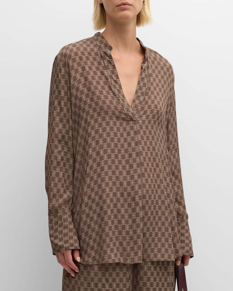 Louisan Cropped Monogram-Print Pants Product Image