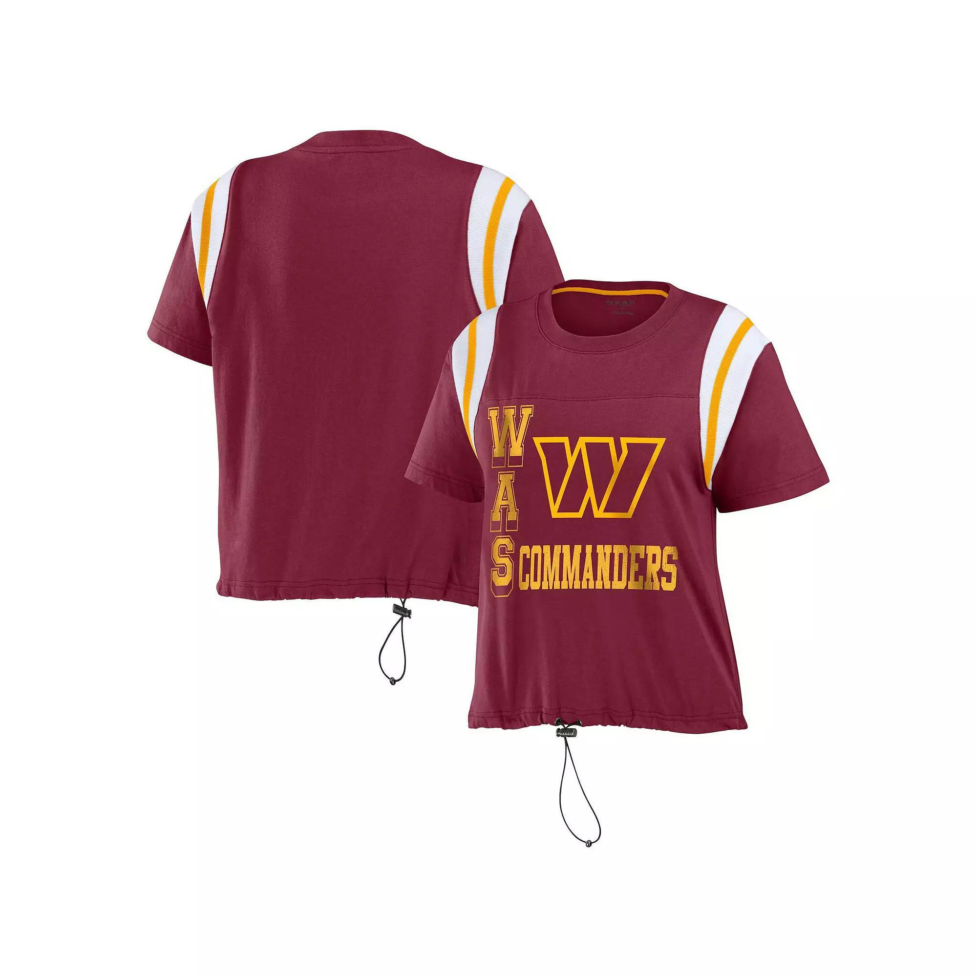 Women's WEAR by Erin Andrews Burgundy Washington Commanders Cinched Colorblock T-Shirt, Size: XL, Wft Med Re Product Image