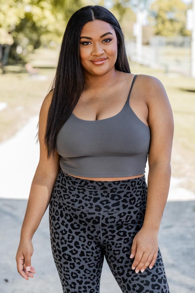 Rise And Grind Charcoal Ribbed Bra Top FINAL SALE Product Image