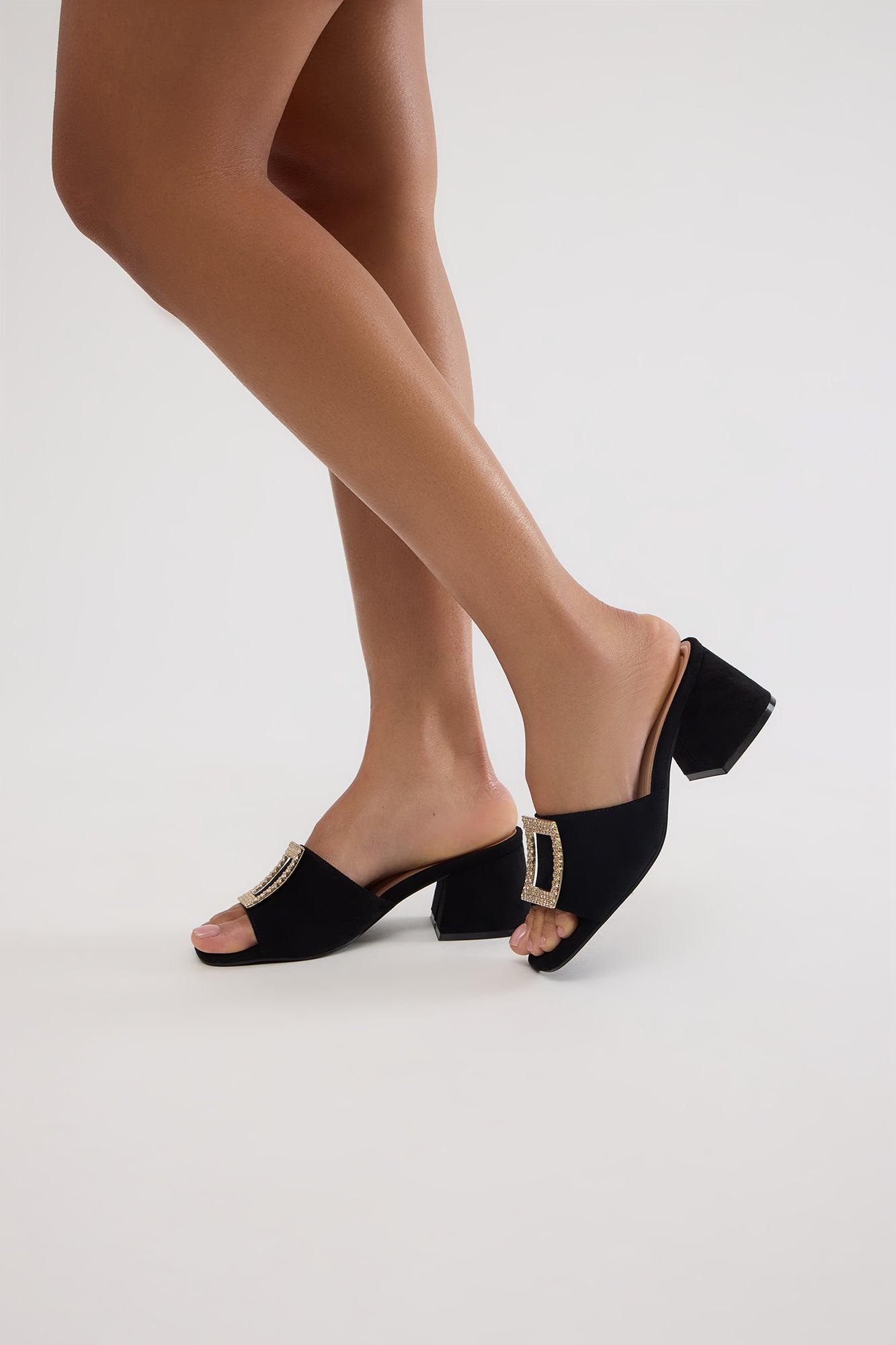 Benton Heeled Mules - Black Product Image