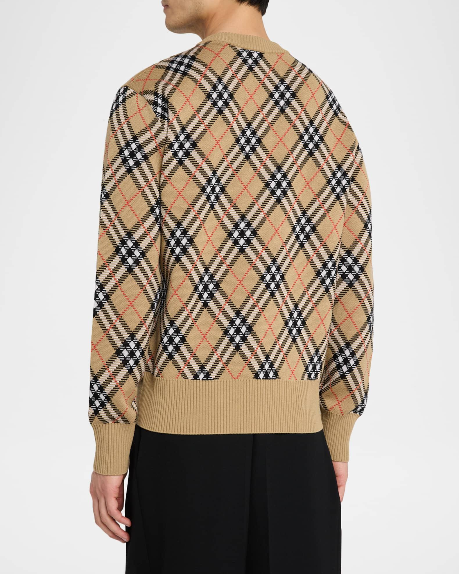 Men's Vintage Check Knit Crewneck Sweater Product Image