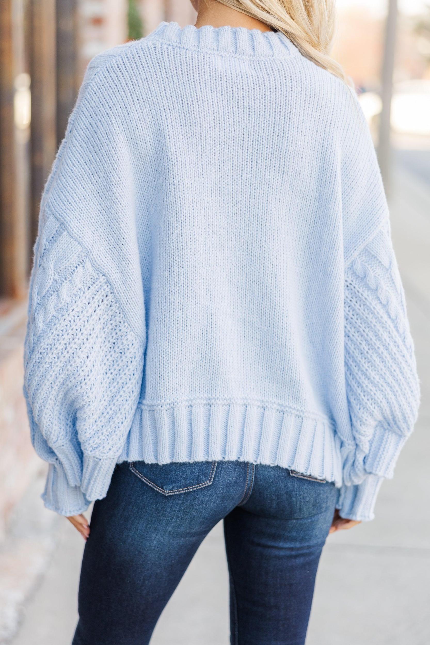 Fell In Love Light Blue Poncho Sweater Female Product Image