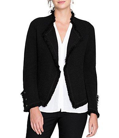 Nic+Zoe Fringe Mix Knit Jacket Product Image