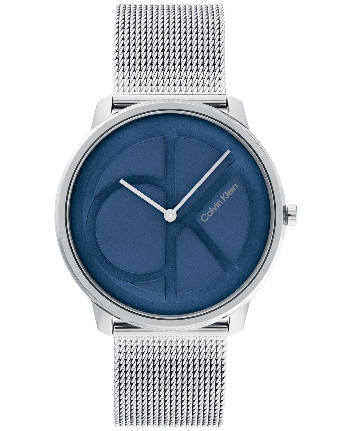 Calvin Klein Men's Monogram Logo Dial Mesh Bracelet Watch - Blue Product Image