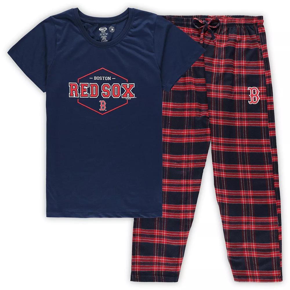 Women's Concepts Sport Navy/Red Boston Red Sox Plus Size Badge Sleep Set, Size: 3XL, Blue Product Image