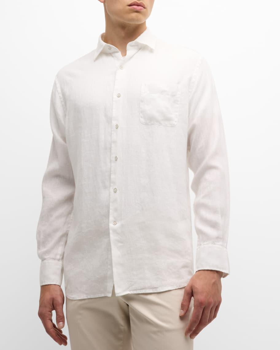 Men's Coastal Garment-Dyed Linen Sport Shirt Product Image