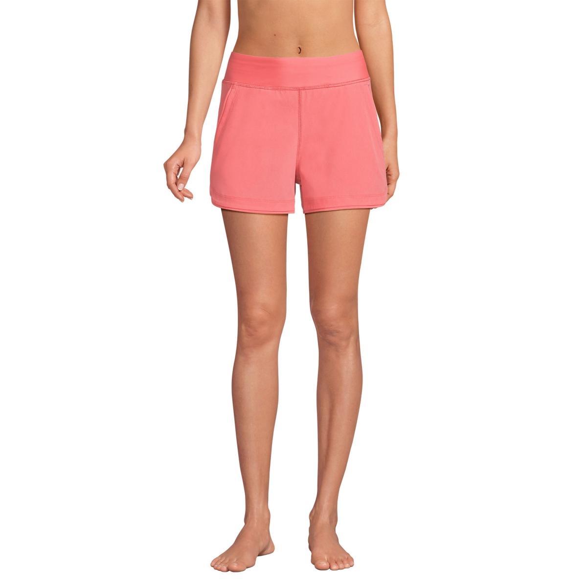 Women's Lands' End 3" Quick Dry Swim Shorts With Panty, Size: 4, Black Product Image