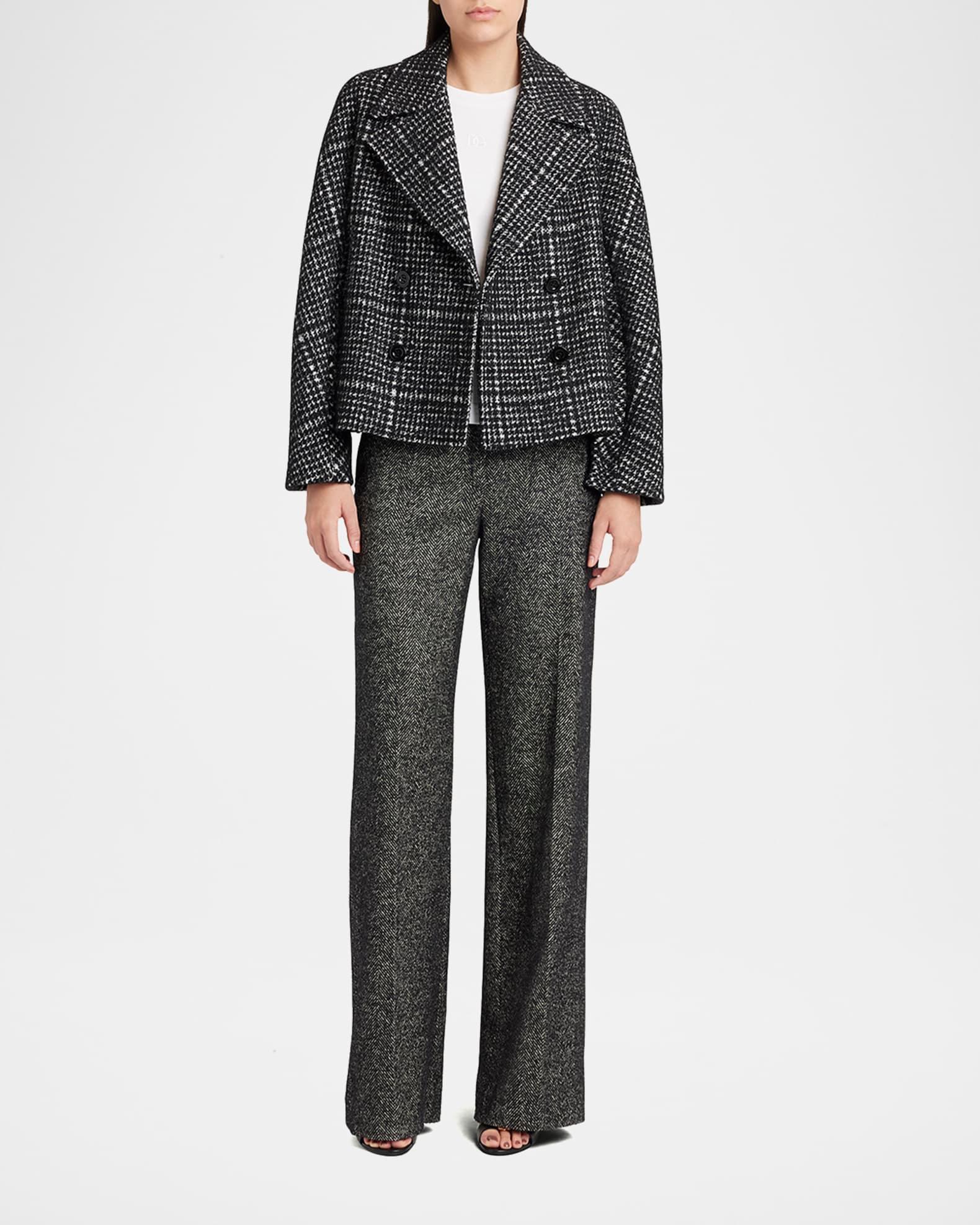 Check Pied Poule Double-Breasted Jacket Product Image