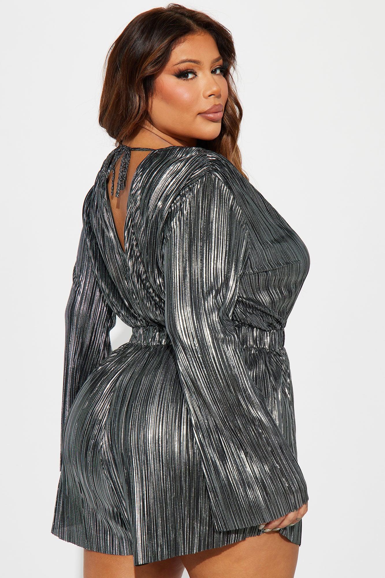 Been Done Before Plisse Romper - Silver Product Image