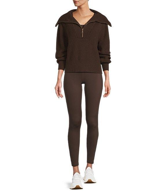 Antonio Melani Wool Blend Half Zip Shawl Collar Long Sleeve Sweater Product Image