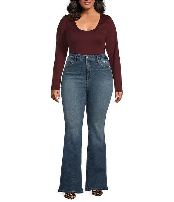 Good American Plus Good Legs Flare Mid Rise Jeans Product Image