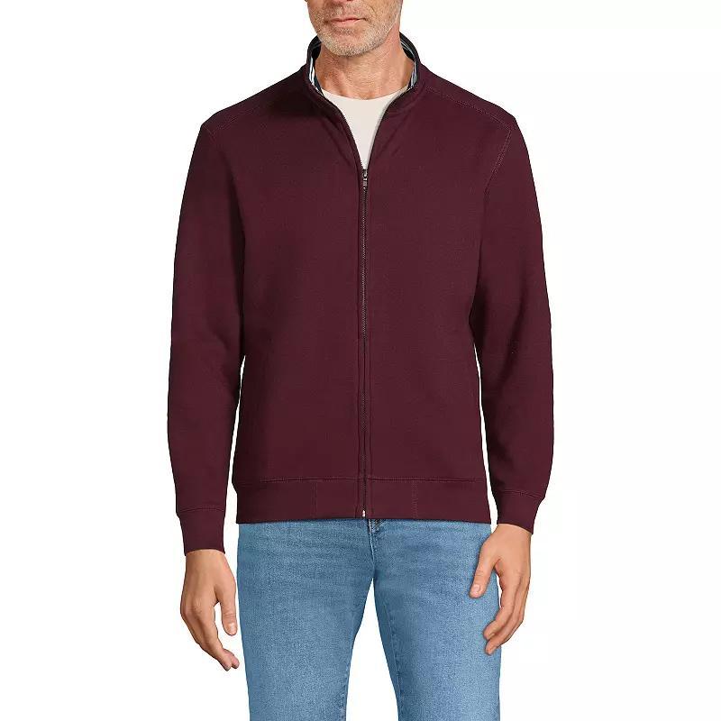 Men's Lands' End Serious Sweats Long Sleeve Zip-Up Sweatshirt, Size: Medium, Black Product Image