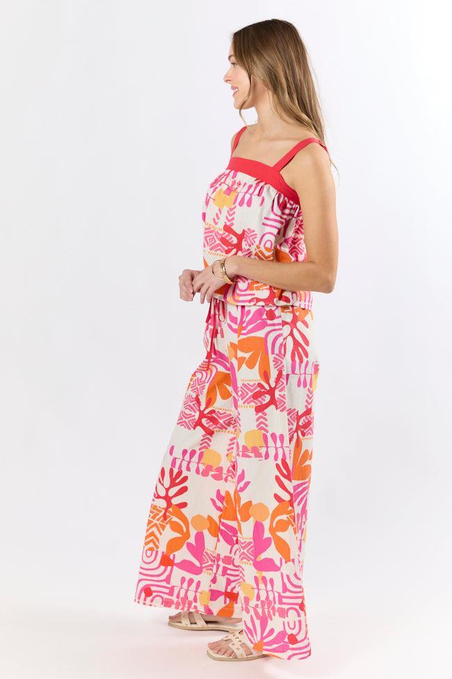 Sailing Away Multi Icon Printed Tank Top and Pant Set FINAL SALE Product Image