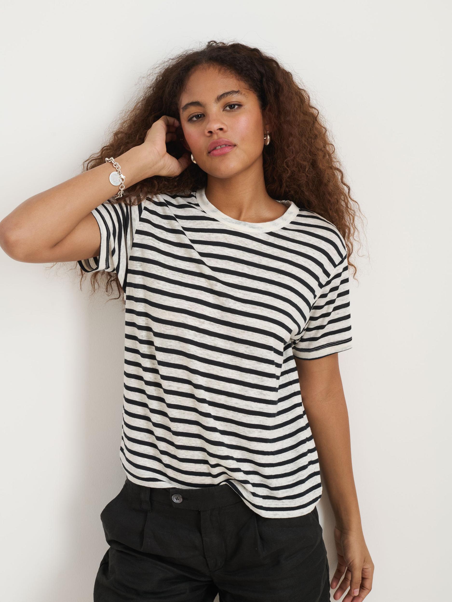 Garcon Striped Tee In Linen Cotton Product Image