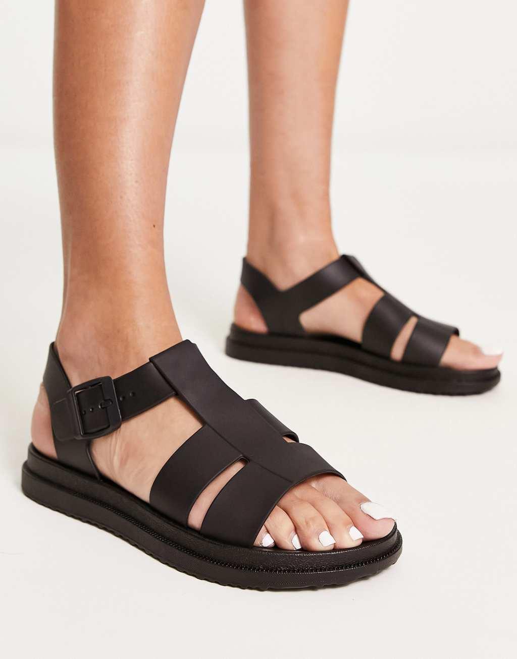 London Rebel wide fit chunky jelly sandals Product Image
