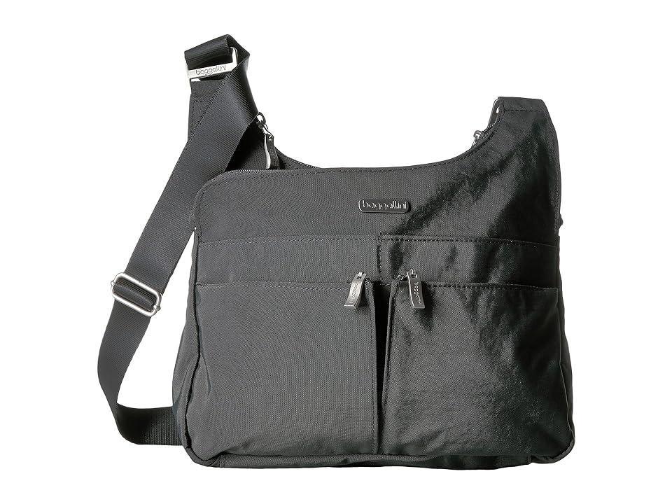 Womens Baggallini Cross Over Crossbody Bag with RFID Blocking Wristlet, Grey Product Image