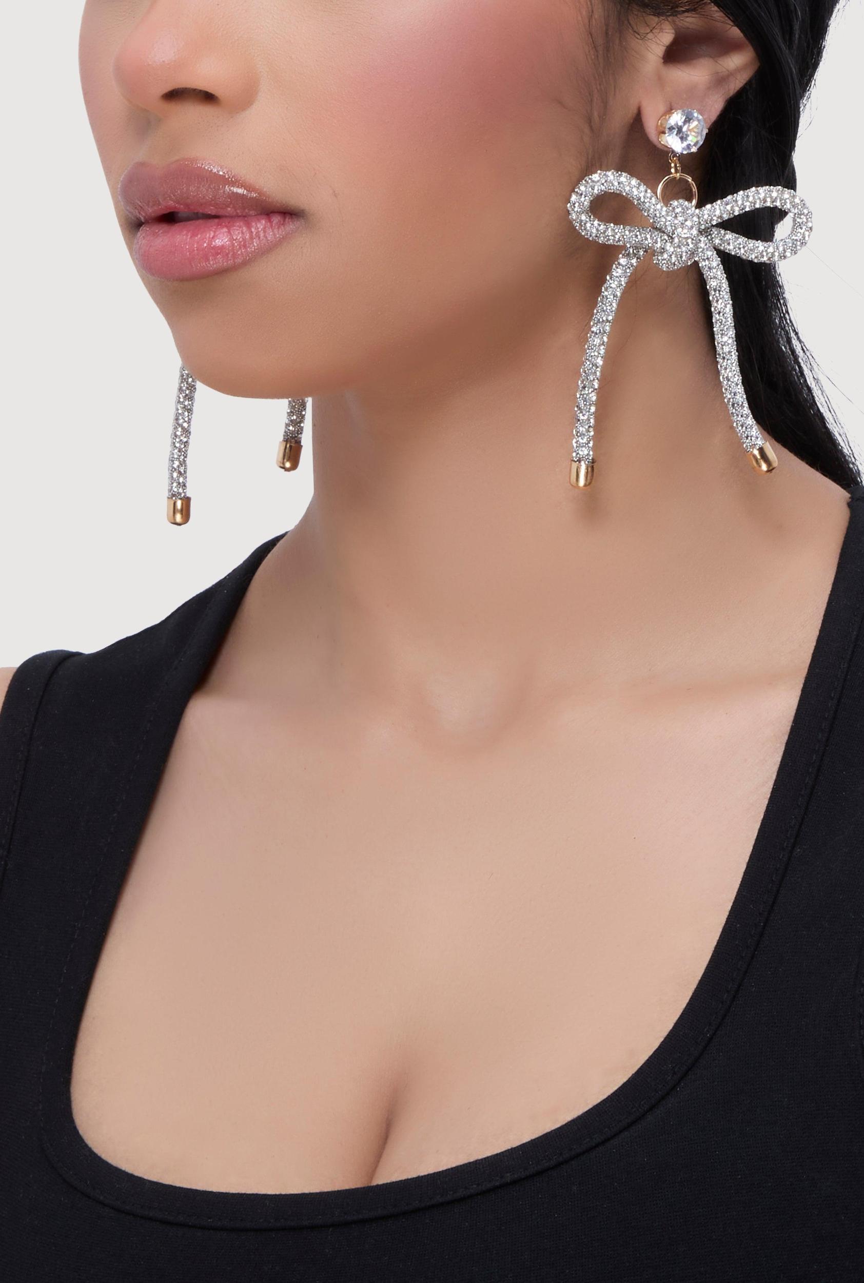 Cubic Zirconia Beaded Necklace and Stud Earrings Female Product Image