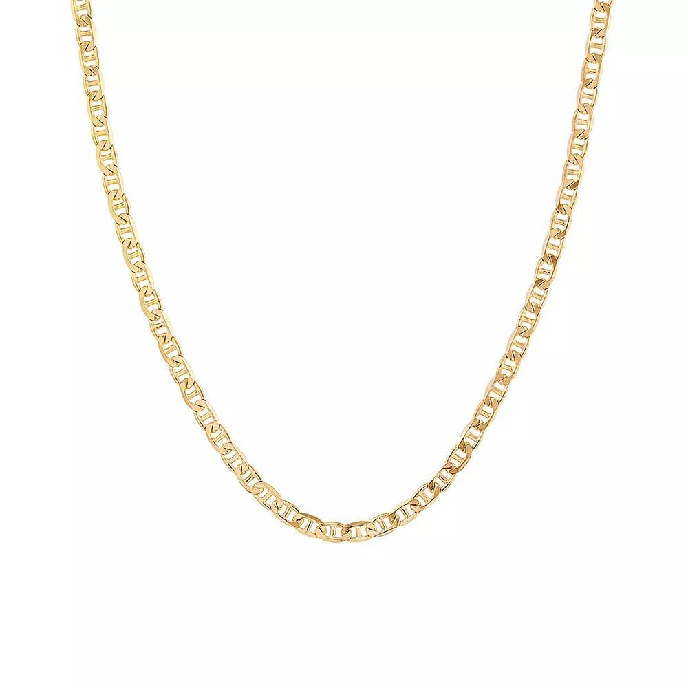 Everlasting Silver Gold Over Silver Solid Mariner Chain Necklace, Womens Gold Tone Product Image