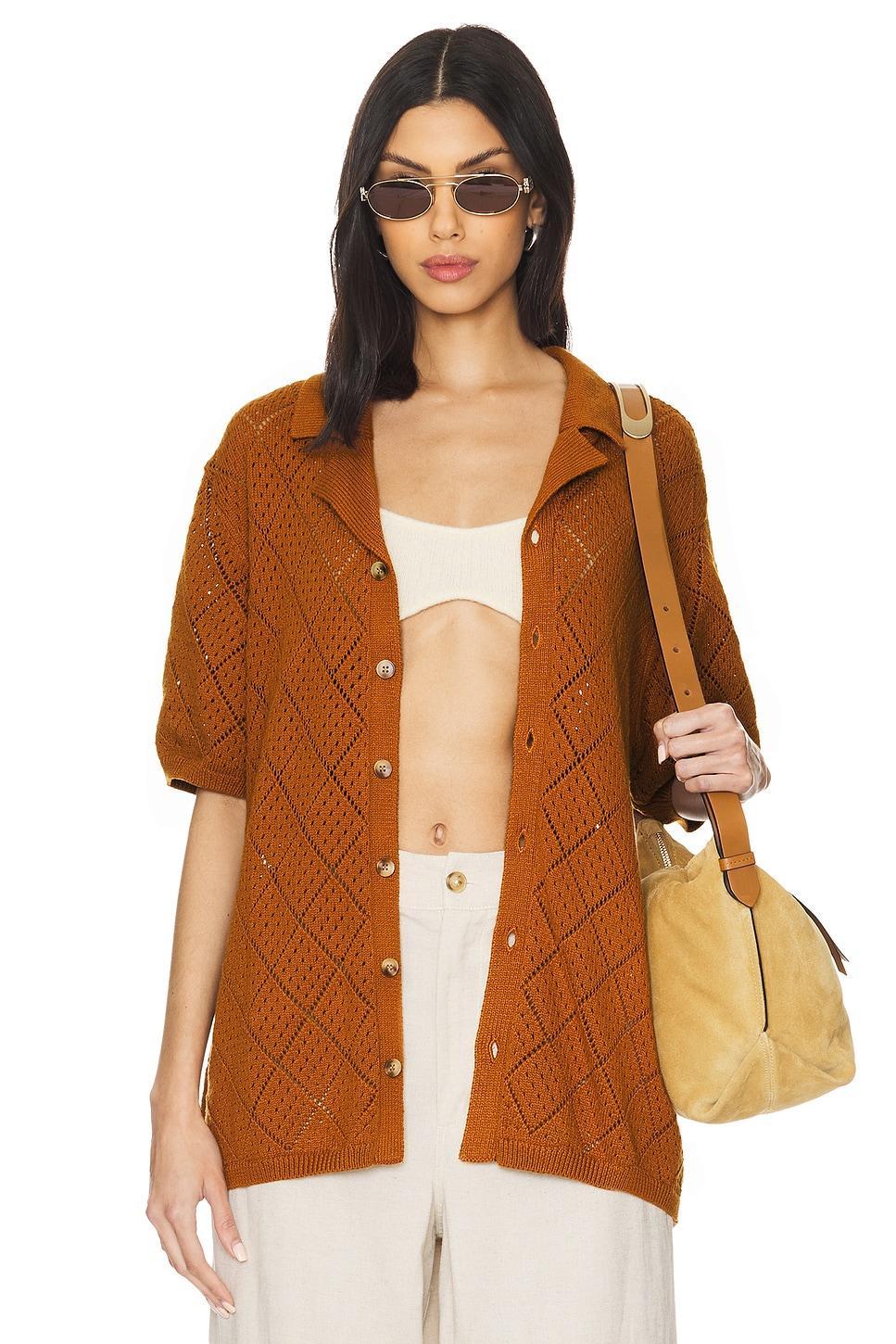 Open Knit Camp Shirt Product Image