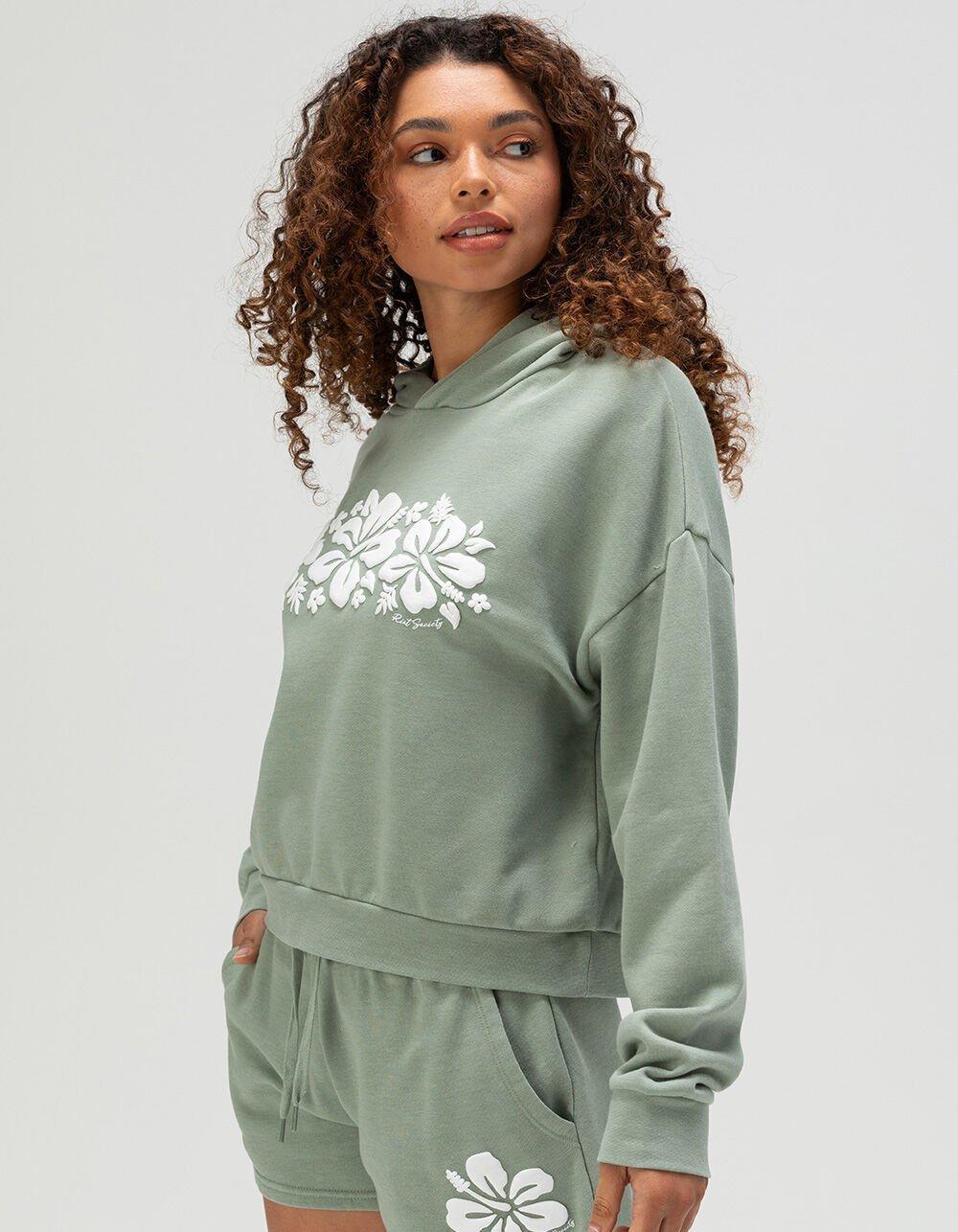 RIOT SOCIETY Hibiscus Womens Hoodie - SAGE Product Image