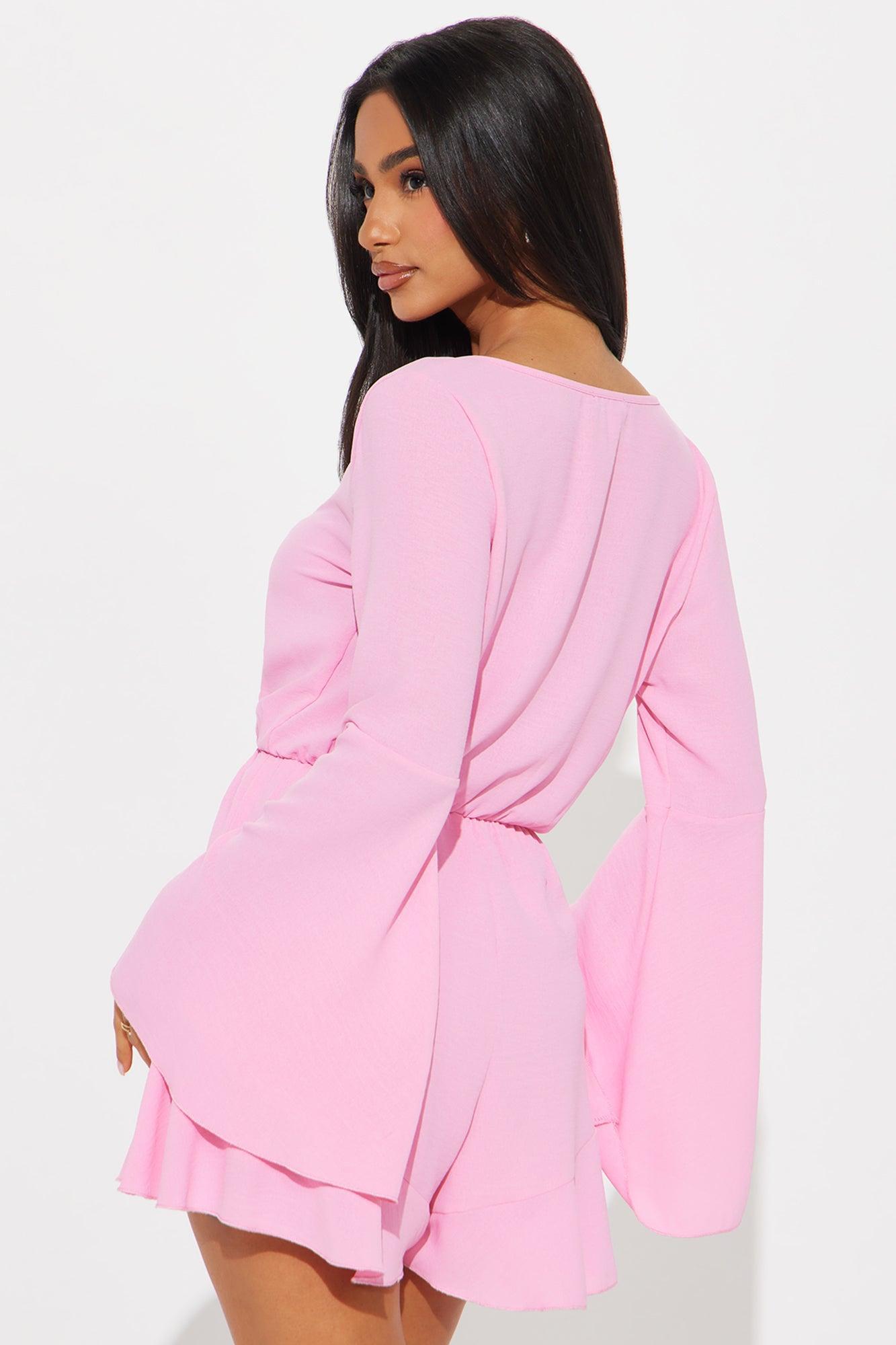 Portia Airflow Long Sleeve Romper - Pink Product Image