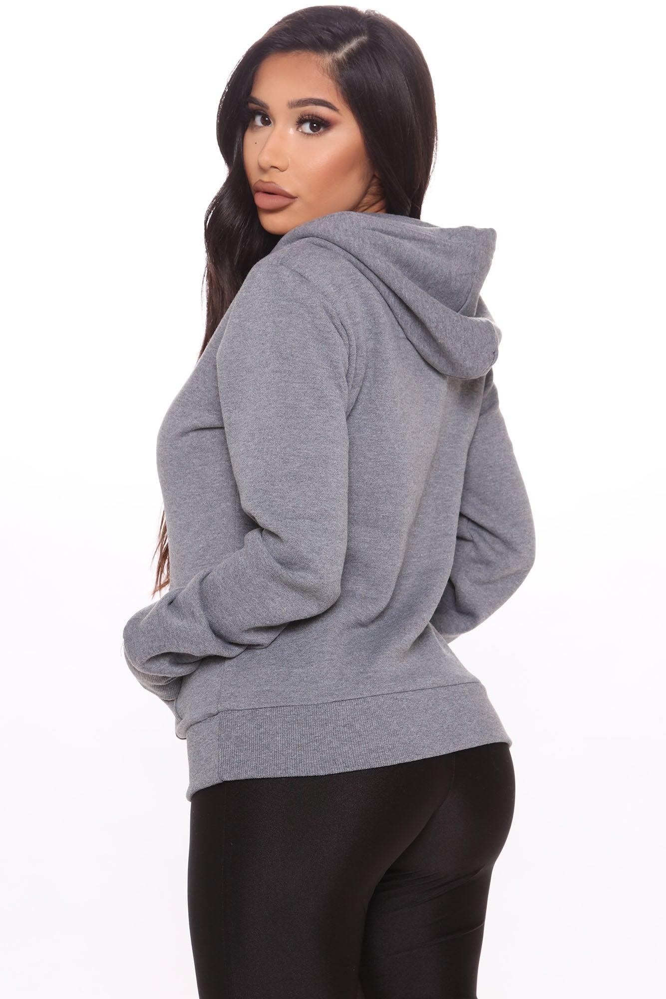 Relaxed Vibe Solid Hoodie - Heather Grey Product Image