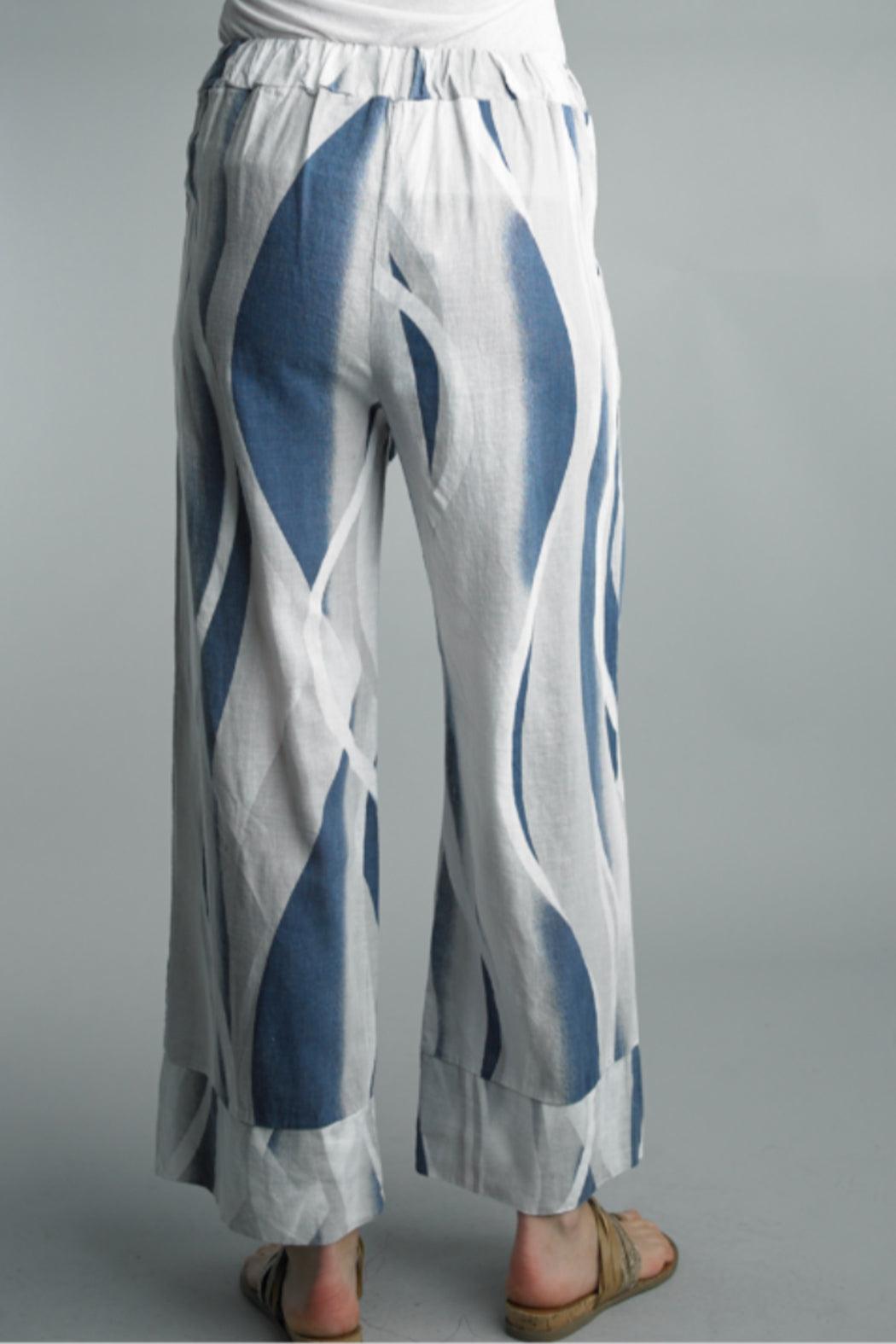 PRINTED LINEN PANTS Female Product Image